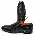 Polished Black Crocodile-Texture Oxford Shoes.webp