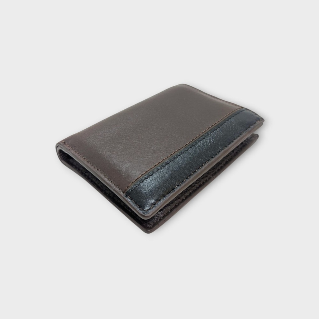 Premium Genuine Cow Leather Wallet – Black & Chocolate