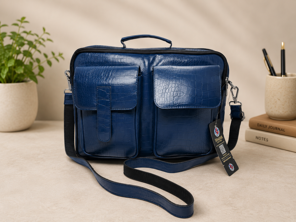 [SL-EB-0007] Premium Original Leather executive  Bag (BLACK)