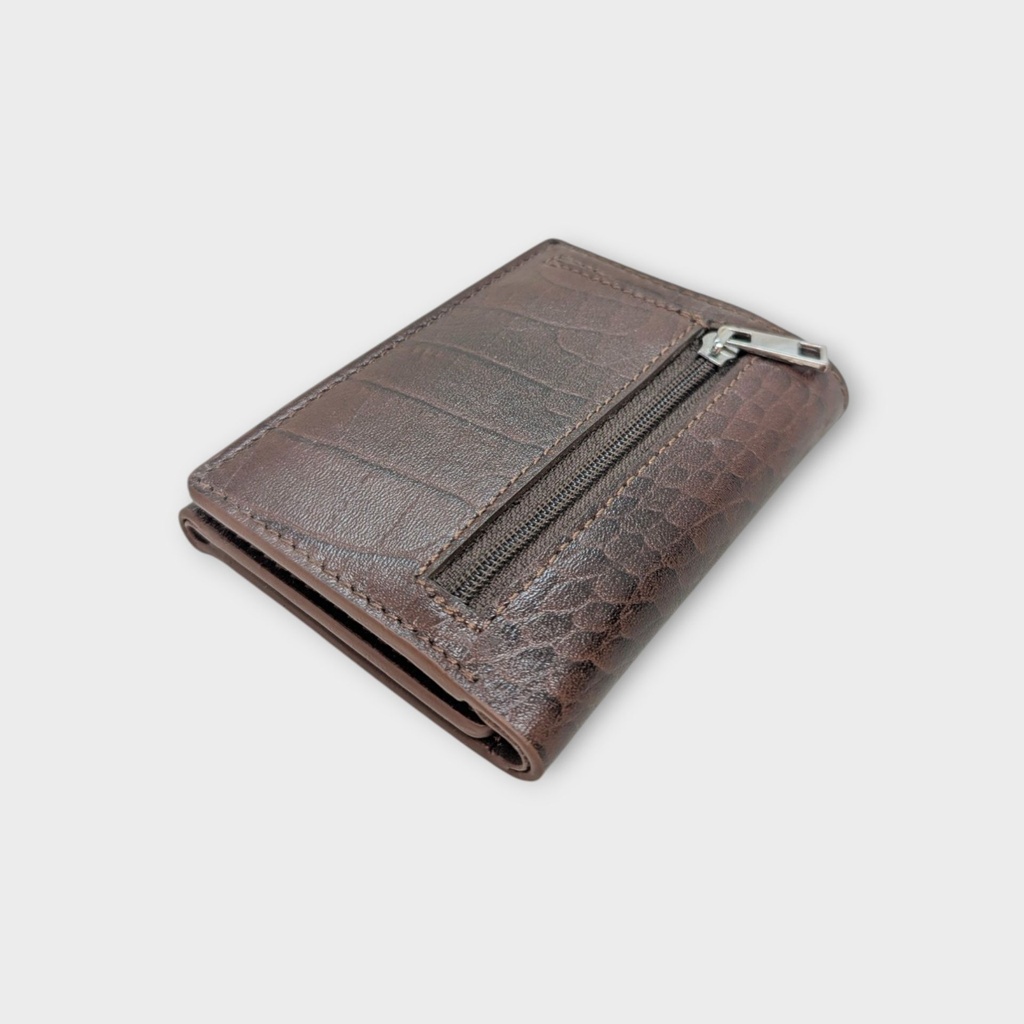 Tan Brown and black  Original Cow Leather Wallet