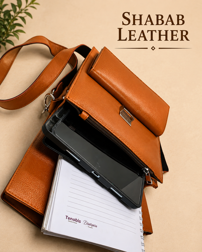 Premium Russian Leather Messenger Bag for Men