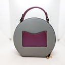 Top-Handle Round Purse-gray