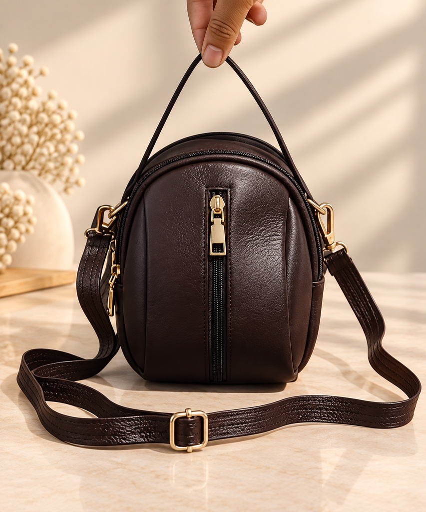 Genuine Cow Leather Mini Crossbody Bag