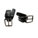 Mens Polished Buckle Genuine Leather Belt