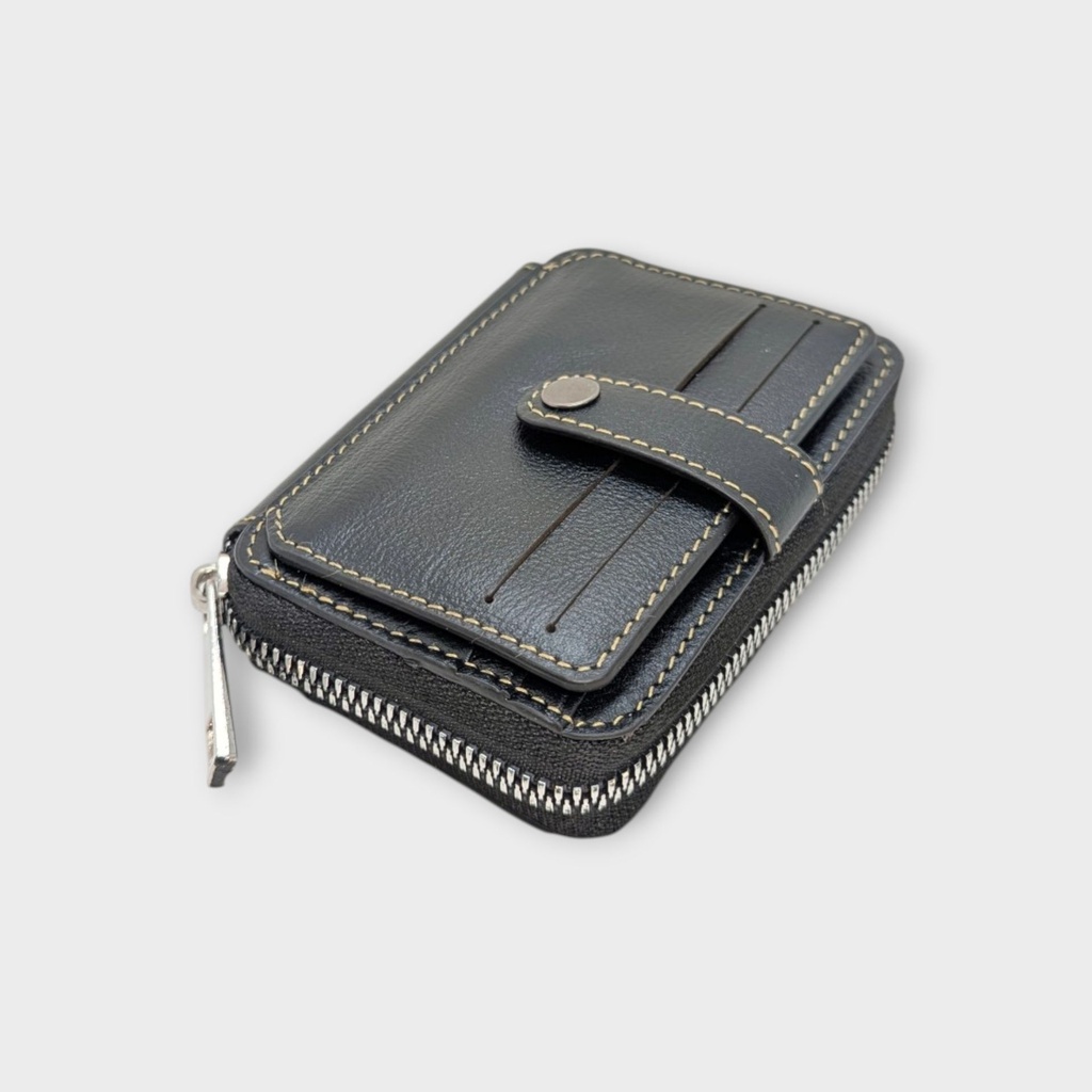 Minimalist Zipper Leather Wallet